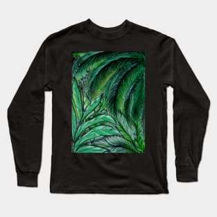 ABSTRACT EMERALD PALMS Long Sleeve T-Shirt